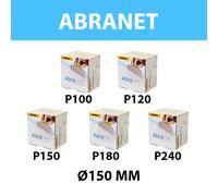 Pack de 250 disques abrasif Abranet Ø 150 mm grain 100/120/150/180/240 MIRKA