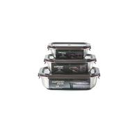 - Pack de 3 boites alimentaires en inox compatible au micro-ondes - 580, 1100 et 1900ml