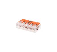 Pack de 3 bornes de connexion rapide à levier WAGO 5 entrées fil souple et rigide - S221