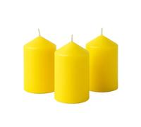 Pack de 3 Bougies Cylindriques à la Citronnelle 40 Heures Ø 5.5 cm Hauteur 12 cm Longue Durée Pour Extérieur Jardin Terrasse