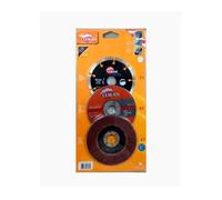 Pack de 3 disques pour meuleuse PACKMEUL.125 D125mm béton inox métal Leman