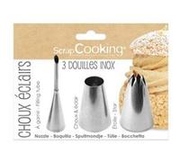 Pack de 3 douilles choux éclairs Scrapcooking Inox Inox G