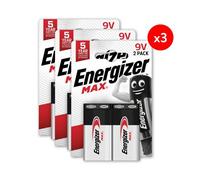 Pack de 3 - Energizer Max Alcaline 9V, pack de 2 Piles