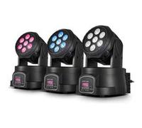 Pack de 3 Lyres à LEDs 4en1 Rouge/Vert/Bleu/Blanc DMX 7x4W LytOr Wash7 Blanc