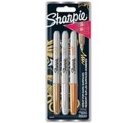 Sharpie marqueurs métalliques permanents | pointe fine | assortiment de couleurs métalliques | pochette de 3