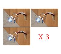 Pack de 3 mini spots led diam:18 bleuté chromés