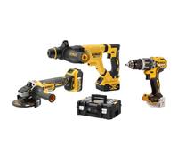 Pack de 3 outils 18V DCK327P2T (DCH263/DCG405/DCD791) + 2 batteries 5 Ah + chargeur en coffret TSTAK - DEWALT