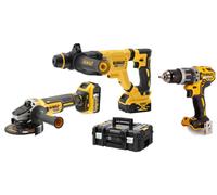 Pack de 3 outils 18V DCK327P2T (DCH263/DCG405/DCD791) + 2 batteries 5 Ah + chargeur en coffret TSTAK DEWALT