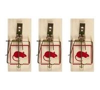 Pack de 3 pièges à souris en bois - -