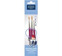 Pack de 3 Pinceaux ronds ergonomiques Lefranc Bourgeois Grippy Multicolore E