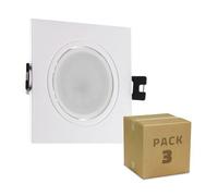 Pack De 3 Spots Downlight Gu10 6w Coupe Ø 75-85mm No Flicker 4000k Blanc Neutre