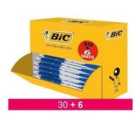 Pack de 30 stylos bille Atlantis Bic rétractables + 6 offerts - bleu