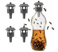 Pack de 4/8 Piège Frelon Asiatique Pièges à Frelons Extérieur Sélectif - Compatible Bouteille Standard + Recette d’Appât Offerte (Gris 4PC)