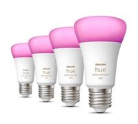 Pack de 4 ampoules LED connectées Philips Hue White & Color Ambiance E27, 60W équivalent, 800 lumens, compatible Bluetooth