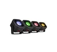 Pack de 4 BeamZ BBP12 - Uplight LED RGBAL 12W Sans Fil IP65 avec W-DMX | Filtres Frost Magnétiques Intégrés