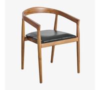 Pack de 4 chaises de salle à manger en cuir Visby Noir