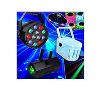 PACK DE 4 JEUX DE LUMIERES PAR-MINI Ibiza + OVNI UFO 48 LEDS + 1 DERBY RGBW + 1 GOBO FLOWER