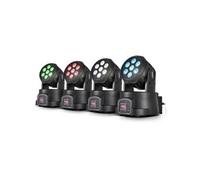 Pack de 4 Lyres à LEDs 4en1 Rouge/Vert/Bleu/Blanc DMX 7x4W Wash7