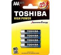 Pack de 4 piles alcalines AAA 1,5 V haute puissance Toshiba LR03GCP BP-4