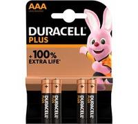 Pile alcaline LR03 AAA AM4 1,5V DURACELL Plus Power Duralock Blister de 4 piles