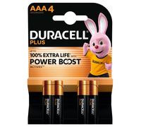 Pack de 4 piles alcalines Duracell Plus MN2400 AAA 1,5 V Noir et Orange