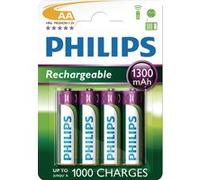 Philips Pile rechargeable HR6 (LR6/AA) NiMH 1300 mAh 1,2 V Pack de 4