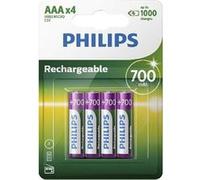 Philips Piles rechargeables LR03 (AAA) NiMH 700 mAh 1,2 V – Pack de 4