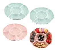Pack de 4 plateaux à collations 5 compartiments