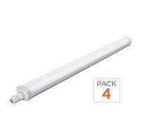 Pack de 4 - Réglette LED étanche 120cm 36W IP65 Interconnectable - Blanc Neutre 4000K - 5500K