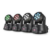 Pack de 4 RGBW 7x12w Lyre Wash 84W QUAD - 7x12W led 4-en-1 RVB + BLANC Blanc