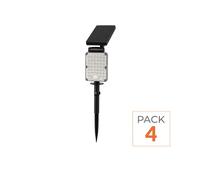 Pack de 4 - Spot LED Extérieur 3-CCT à Piquer IP65 Solaire 8W 1150lm 144lm/W avec Détecteur