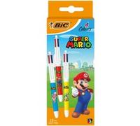 Pack de 4 stylos à bille BIC Super Mario Retractable Pointe Moyenne 1,0 mm Multicolore G