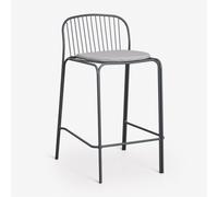 Pack de 4 tabourets hauts en acier Anerina Gris Graphite ¿65 cm