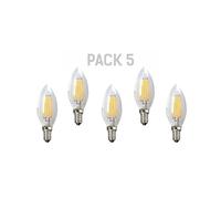 Pack de 5 ampoules LED E14 en forme de flamme 450lm 4W 5000K 20 000h