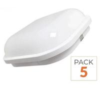 Pack de 5 - Applique LED Murale 20W Blanche Carré IP65 - Blanc Neutre 4000K - 5500K