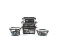 - Pack de 5 boites alimentaires en inox compatible au micro-ondes - 580, 640, 920, 1100 et 1800ml