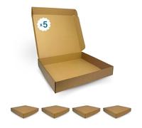 Pack de 5 Boîtes d'Expédition Kraft 285x310x50mm - Idées pour E-commerce, Produits Artisanaux, Boîtes pour Cadeaux de Noël, anniversaire