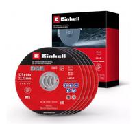 Einhell Disques à tronçonner métal Ø125 mm ép. 1 mm - lot de 5, certifié MPA