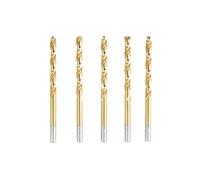 Pack de 5 forets HSS avec revêtement titane - 6 mm
