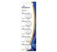 MediaRange - Piles boutons Lithium CR2016 - 3V - Lot de 5 piles