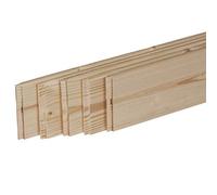 Pack de 5 plinthes Sapin Massif Petits nœuds Bord Droit 2050 x 95 x 9 mm - PEFC 70%.