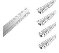 Pack de 5 - Profilé Aluminium Encastrable 2m pour Ruban LED Couvercle Blanc Opaque - SILAMP