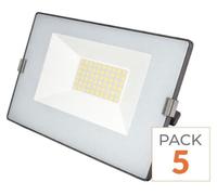 Pack de 5 - Projecteur LED Extérieur 50W IP65 No Flicker - BLEU GRIS - Blanc Neutre 4000K - 5500K