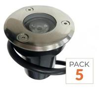 Pack de 5 - Spot Extérieur Encastrable LED IP65 220V Sol 3W 45° - Blanc Neutre 4000K - 5500K