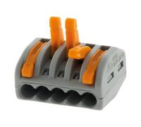 Pack de 50 bornes de connexion rapide a levier WAGO 5 entrées fil souple et rigide - S222