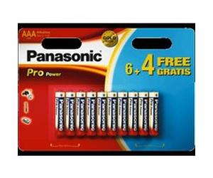 Pack de 6+4 piles Panasonic Pro Power AAA-LR03 G