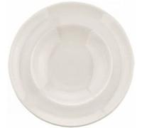 Pack de 6 assiettes rondes à manger, creuses et empilables HENRY, plat à fruits et dessert, pâtes et soupe en porcelaine beige - Dimension: 24 x 5 cm