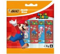 Pack de 6 batons de colle BIC Super Mario 8 g Multicolore G