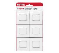 Pack de 6 interrupteurs Neptune - va-et-vient - blanc LEGRAND
