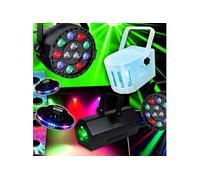 PACK DE 6 JEUX DE LUMIERES 2 PAR-MINI Ibiza + 2 OVNI UFO LED + 1 DERBY RGBW + 1 GOBO FLOWER